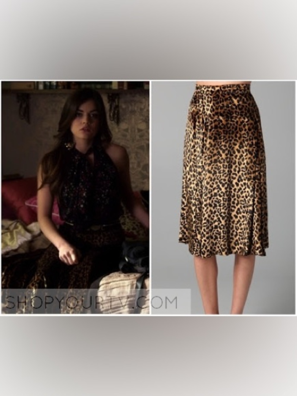Marc by Marc Jacobs Leopard Print Midi Skirt, Aria Montgomery PLL - Picture 2 of 8